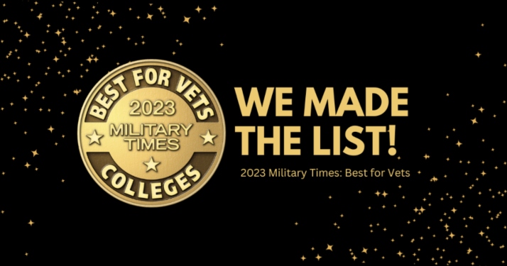 We made the list! Best for Vets: Colleges 2023