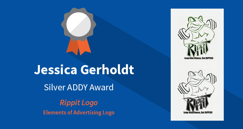 Silver ADDY Award: Rippit Logo. Category: Elements of Advertising Logo. Student: Jessica Gerholdt.