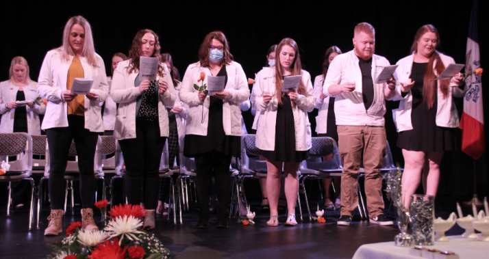 Associate Degree Nursing students recite the Florence Nightingale pledge during the pinning ceremony