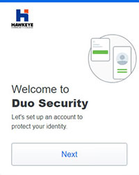 Welcome to Duo Security screen