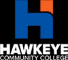 3-color: Hawkeye white. Orange and blue H. White Hawkeye Community College.